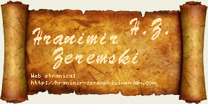 Hranimir Zeremski vizit kartica